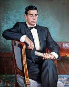 cuadro-tobajas Cuadro con la imagen de Gregorio Tobajs que ha sido colocado en la Diputación junto a los demás presidentes de la institución.