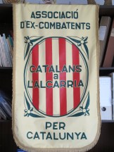 Guión de la asociación de ex combatientes catalanes en los frentes de Guadalajara. Joaquim era su último representante vivo. (Copyright Foro por la Memoria)